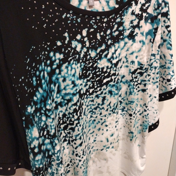 JM Collection Women's Multicolor Embellished Slinky Top Sz XL-Fairy Whimsigoth - Picture 4 of 6